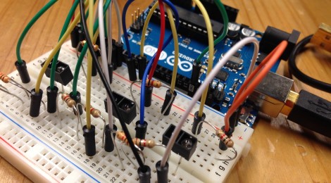 ARDUINOにフォトリフレクタを3つ付けて照明制御